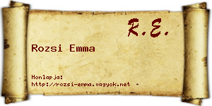 Rozsi Emma névjegykártya